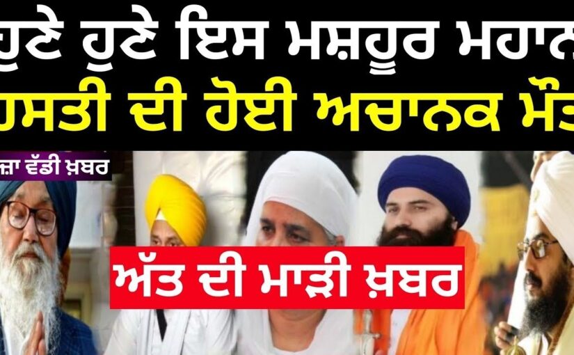 ਇਸ ਵੱਡੀ ਹਸਤੀ ਦੀ ਅਚਾਨਕ ਹੋਈ….